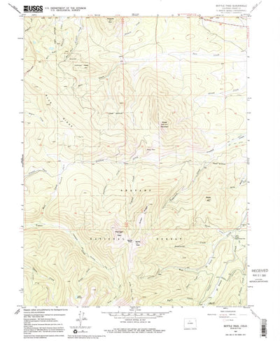 United States Geological Survey Bottle Pass, CO (1957, 24000-Scale) digital map