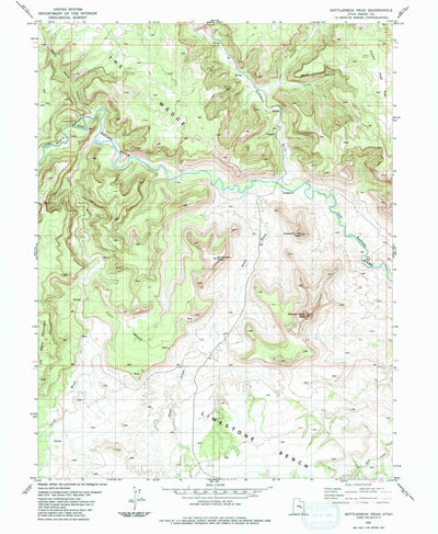 United States Geological Survey Bottleneck Peak, UT (1983, 24000-Scale) digital map