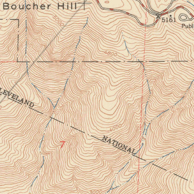 United States Geological Survey Boucher Hill, CA (1950, 24000-Scale) digital map
