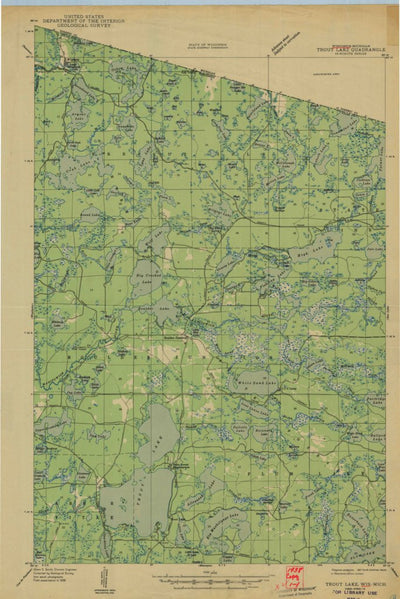 United States Geological Survey Boulder Junction, WI-MI (1946, 48000-Scale) digital map