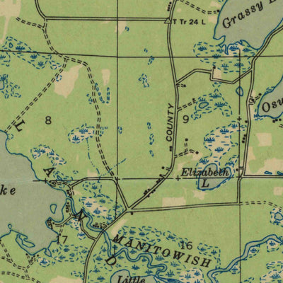 United States Geological Survey Boulder Junction, WI-MI (1946, 48000-Scale) digital map