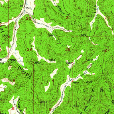 United States Geological Survey Boulder Lake, NM (1955, 62500-Scale) digital map