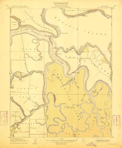 United States Geological Survey Bouldin Island, CA (1910, 31680-Scale) digital map