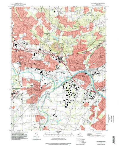 United States Geological Survey Bound Brook, NJ (1995, 24000-Scale) digital map