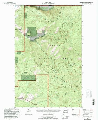 United States Geological Survey Boundary Mountain, WA (1992, 24000-Scale) digital map