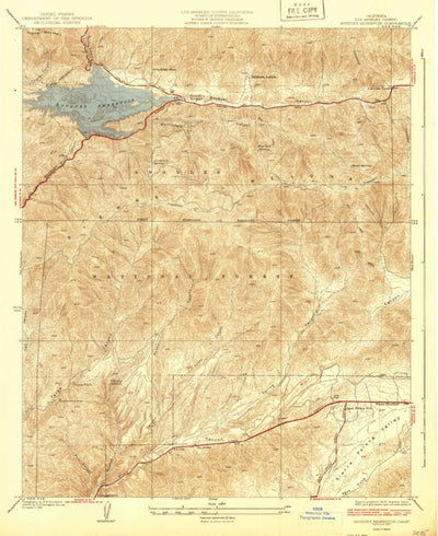 United States Geological Survey Bouquet Reservoir, CA (1937, 24000-Scale) digital map