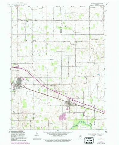 United States Geological Survey Bourbon, IN (1958, 24000-Scale) digital map