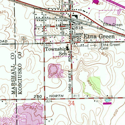 United States Geological Survey Bourbon, IN (1958, 24000-Scale) digital map