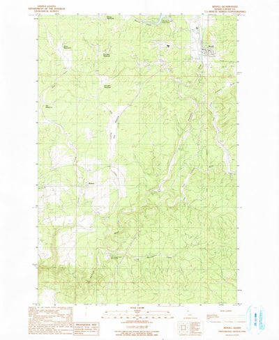 United States Geological Survey Bovill, ID (1990, 24000-Scale) digital map