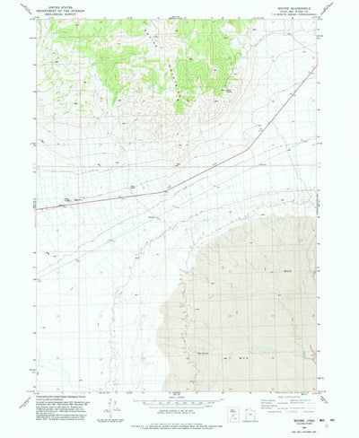United States Geological Survey Bovine, UT (1991, 24000-Scale) digital map