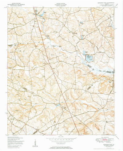 United States Geological Survey Bowdens Pond, GA (1950, 24000-Scale) digital map