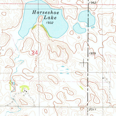 United States Geological Survey Bowdle-Hosmer Lake, SD (1978, 24000-Scale) digital map