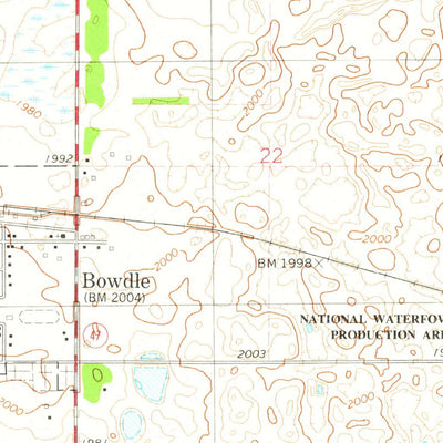 United States Geological Survey Bowdle, SD (1974, 24000-Scale) digital map