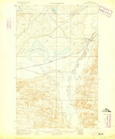 United States Geological Survey Bowdoin, MT (1905, 62500-Scale) digital map