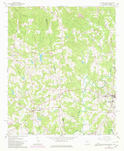 United States Geological Survey Bowdon West, GA-AL (1966, 24000-Scale) digital map