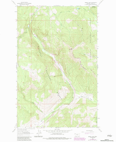United States Geological Survey Bowen Lake, MT (1963, 24000-Scale) digital map