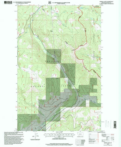United States Geological Survey Bowen Lake, MT (1997, 24000-Scale) digital map
