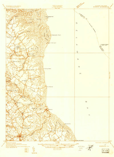 United States Geological Survey Bowers, DE-NJ (1934, 48000-Scale) digital map