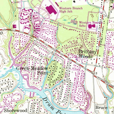 United States Geological Survey Bowers Hill, VA (1965, 24000-Scale) digital map