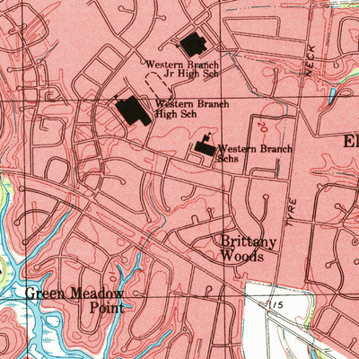 United States Geological Survey Bowers Hill, VA (1994, 24000-Scale) digital map