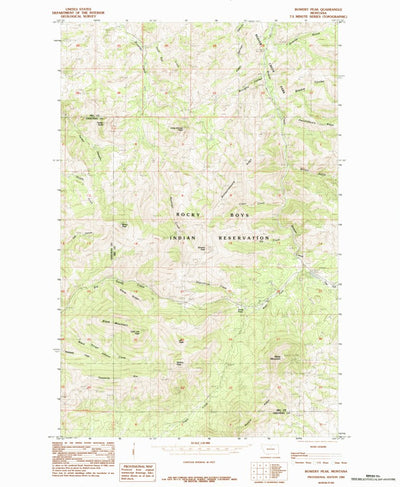 United States Geological Survey Bowery Peak, MT (1984, 24000-Scale) digital map