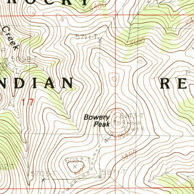 United States Geological Survey Bowery Peak, MT (1984, 24000-Scale) digital map
