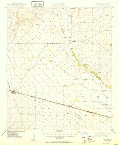 United States Geological Survey Bowie, AZ (1950, 62500-Scale) digital map
