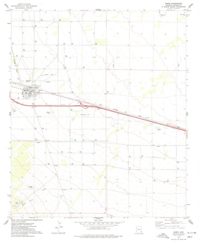 United States Geological Survey Bowie, AZ (1974, 24000-Scale) digital map