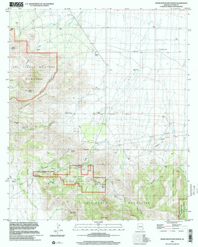 United States Geological Survey Bowie Mountain North, AZ (1996, 24000-Scale) digital map