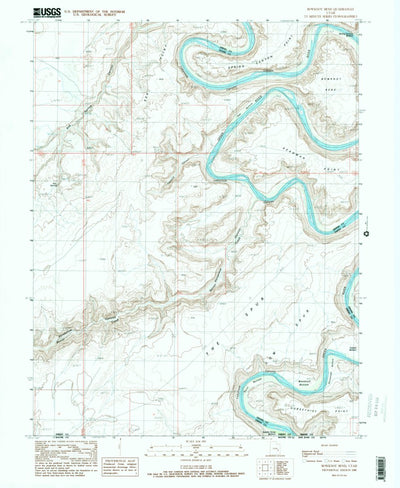 United States Geological Survey Bowknot Bend, UT (1988, 24000-Scale) digital map