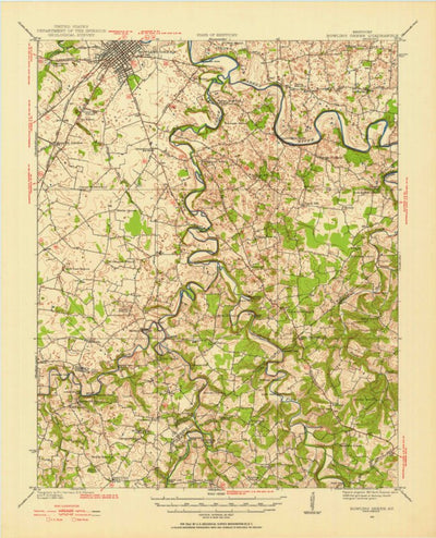 United States Geological Survey Bowling Green, KY (1921, 62500-Scale) digital map