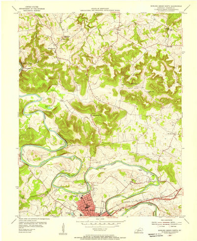 United States Geological Survey Bowling Green North, KY (1954, 24000-Scale) digital map
