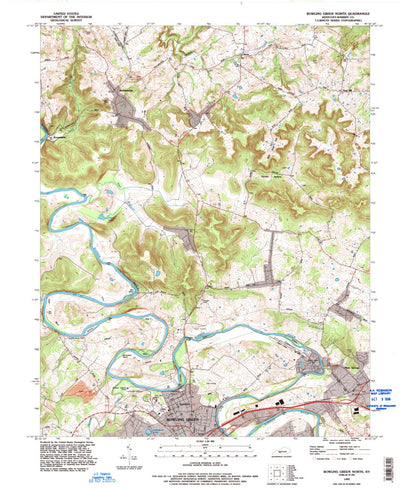 United States Geological Survey Bowling Green North, KY (1993, 24000-Scale) digital map