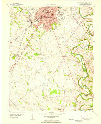 United States Geological Survey Bowling Green South, KY (1954, 24000-Scale) digital map