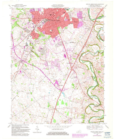 United States Geological Survey Bowling Green South, KY (1968, 24000-Scale) digital map