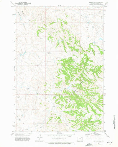 United States Geological Survey Bowman Hill, WY (1972, 24000-Scale) digital map