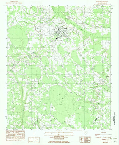 United States Geological Survey Bowman, SC (1982, 24000-Scale) digital map