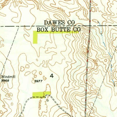 United States Geological Survey Box Butte NW, NE (1949, 24000-Scale) digital map