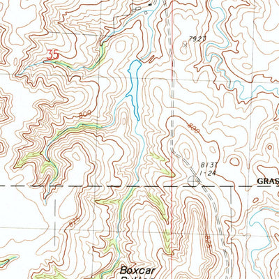 United States Geological Survey Boxcar Buttes, SD (1983, 24000-Scale) digital map