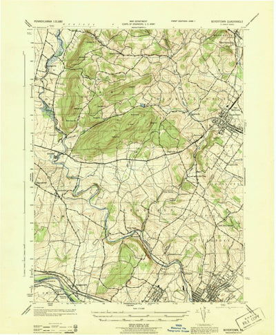 United States Geological Survey Boyertown, PA (1943, 31680-Scale) digital map