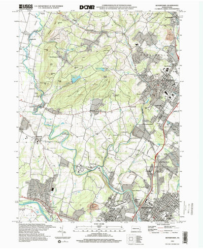 United States Geological Survey Boyertown, PA (1997, 24000-Scale) digital map