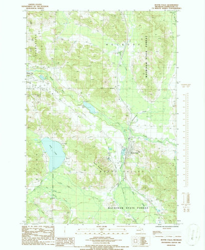 United States Geological Survey Boyne Falls, MI (1986, 24000-Scale) digital map