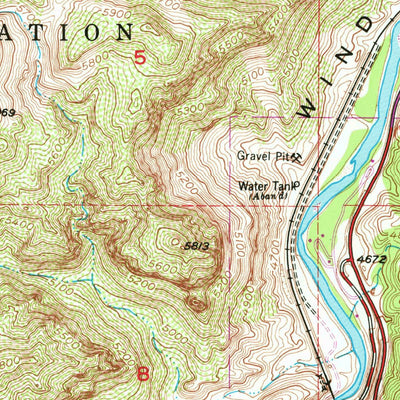 United States Geological Survey Boysen, WY (1951, 24000-Scale) digital map