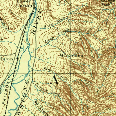 United States Geological Survey Bozeman E, MT-WY (1893, 250000-Scale) digital map