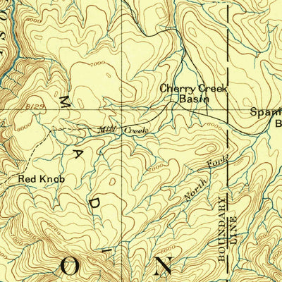 United States Geological Survey Bozeman W, MT-WY (1894, 250000-Scale) digital map