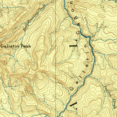 United States Geological Survey Bozeman W, MT-WY (1894, 250000-Scale) digital map