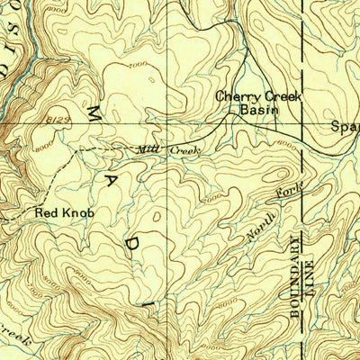 United States Geological Survey Bozeman W, MT-WY (1895, 250000-Scale) digital map