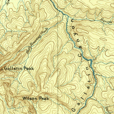 United States Geological Survey Bozeman W, MT-WY (1895, 250000-Scale) digital map