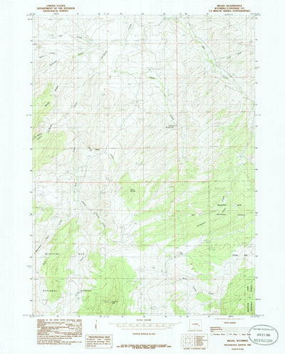 United States Geological Survey Braae, WY (1985, 24000-Scale) digital map