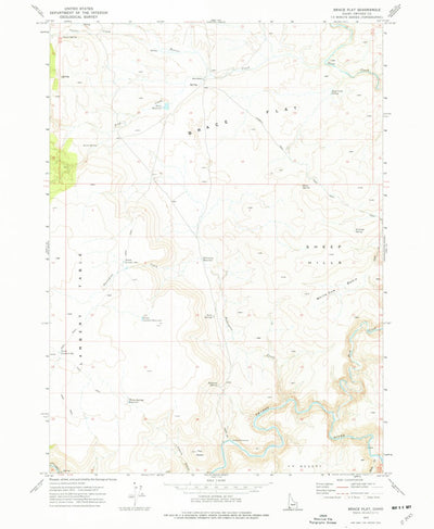 United States Geological Survey Brace Flat, ID (1973, 24000-Scale) digital map